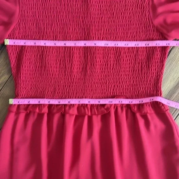 Nanette Lepore Smocked Midi Dress with Tiered Skirt and Ruffle Detail - Size 12 - Picture 10 of 13